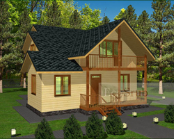 Дом каркасный 12X12 ДК-33