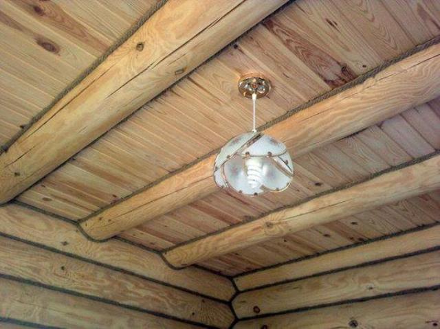 Потолок в деревянном доме с балками (158 фото)