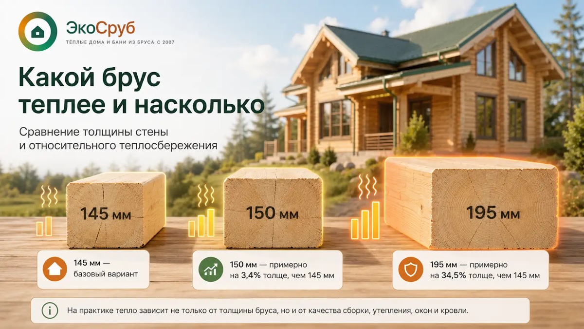 Сравнение сечений профилированного бруса