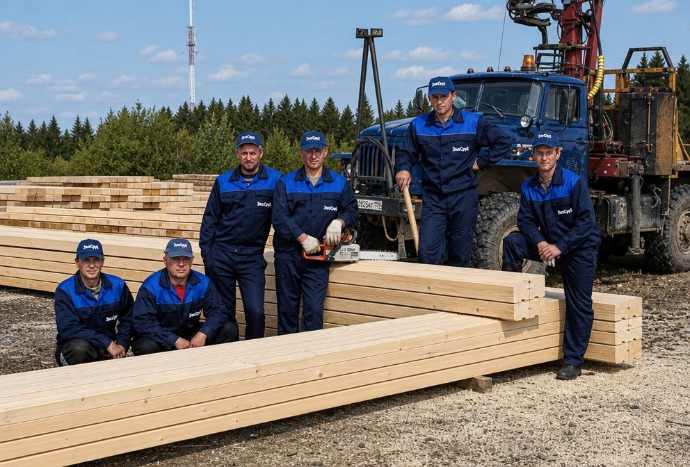 Сборка сруба бригадой ЭкоСруб